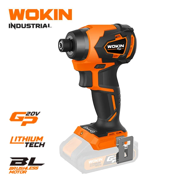 20V LI ION BRUSHLESS CORDLESS IMPACT DRIVER INDUSTRIAL WOKIN TOOLS